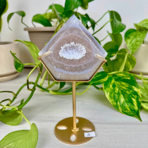 Druzy Agate Diamond with Custom Stand A 1 - Kenna's Crystals from TikTok