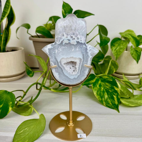 Druzy Agate Hamsa with Custom Stand B 2 - Kenna's Crystals from TikTok