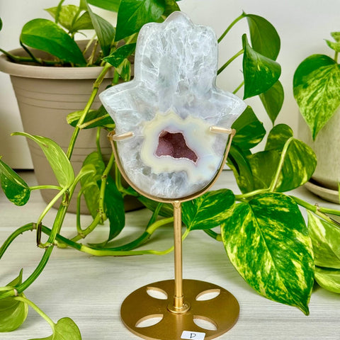 Druzy Agate Hamsa with Custom Stand D 4 - Kenna's Crystals from TikTok