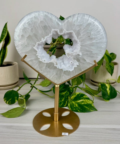 Druzy Agate Heart with Custom Stand A 2 - Kenna's Crystals from TikTok