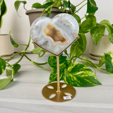Druzy Agate Heart with Custom Stand A2 27 - Kenna's Crystals from TikTok