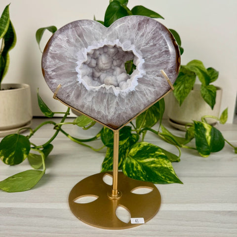 Druzy Agate Heart with Custom Stand B 1 - Kenna's Crystals from TikTok