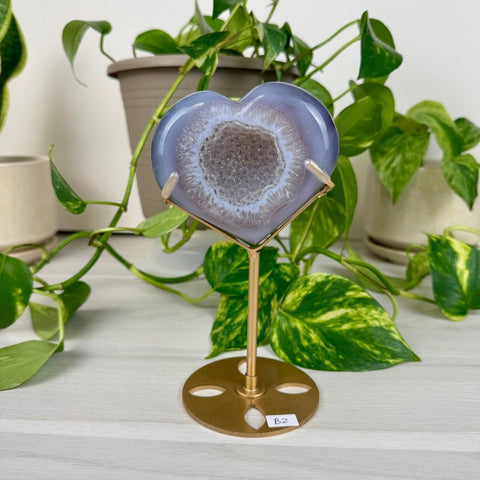 Druzy Agate Heart with Custom Stand B2 28 - Kenna's Crystals from TikTok