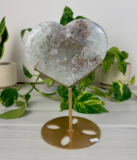 Druzy Agate Heart with Custom Stand C 3 - Kenna's Crystals from TikTok