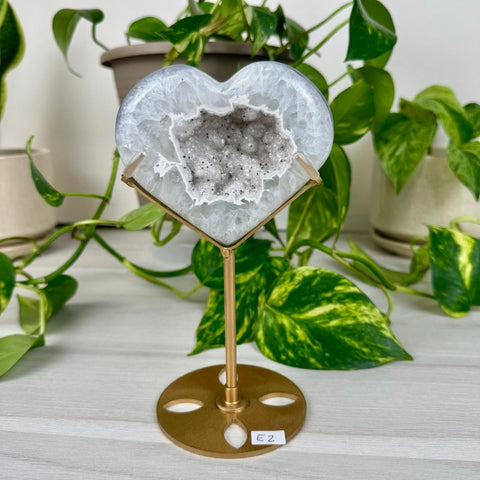 Druzy Agate Heart with Custom Stand E2 31 - Kenna's Crystals from TikTok