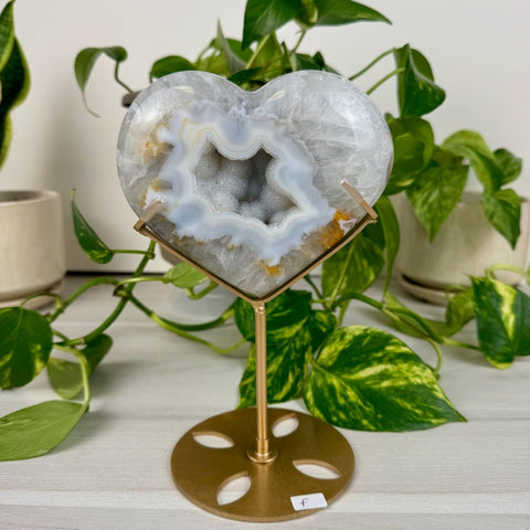 Druzy Agate Heart with Custom Stand F 6 - Kenna's Crystals from TikTok