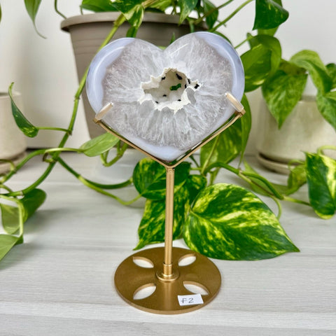 Druzy Agate Heart with Custom Stand F2 32 - Kenna's Crystals from TikTok