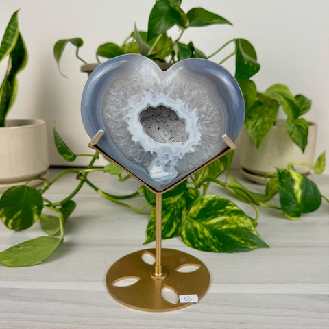 Druzy Agate Heart with Custom Stand G 7 - Kenna's Crystals from TikTok