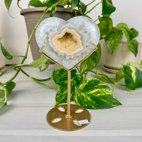 Druzy Agate Heart with Custom Stand G2 33 - Kenna's Crystals from TikTok