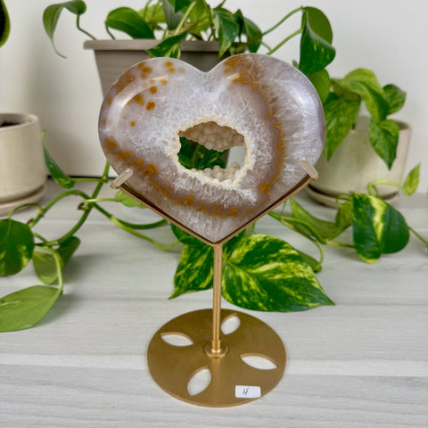 Druzy Agate Heart with Custom Stand H 8 - Kenna's Crystals from TikTok