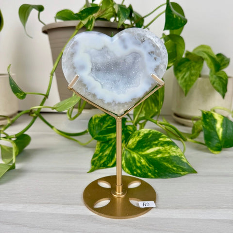 Druzy Agate Heart with Custom Stand H2 34 - Kenna's Crystals from TikTok
