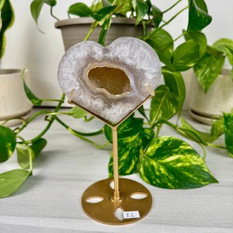 Druzy Agate Heart with Custom Stand I2 35 - Kenna's Crystals from TikTok