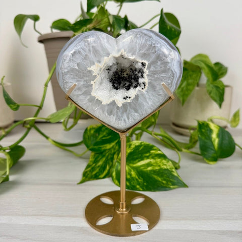 Druzy Agate Heart with Custom Stand J 10 - Kenna's Crystals from TikTok