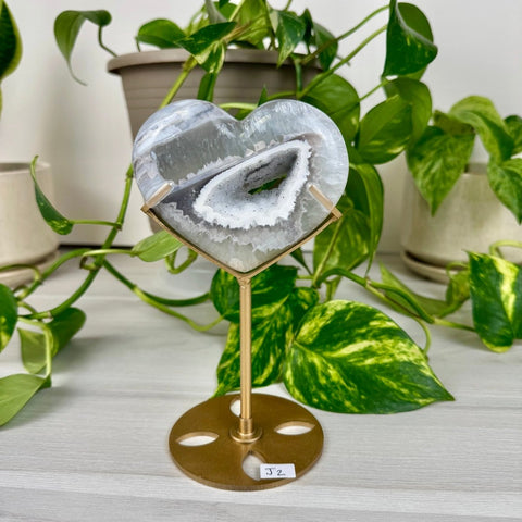 Druzy Agate Heart with Custom Stand J2 36 - Kenna's Crystals from TikTok
