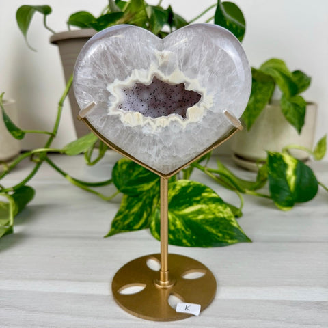 Druzy Agate Heart with Custom Stand K 11 - Kenna's Crystals from TikTok