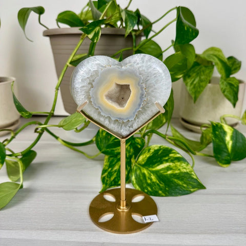 Druzy Agate Heart with Custom Stand K2 37 - Kenna's Crystals from TikTok