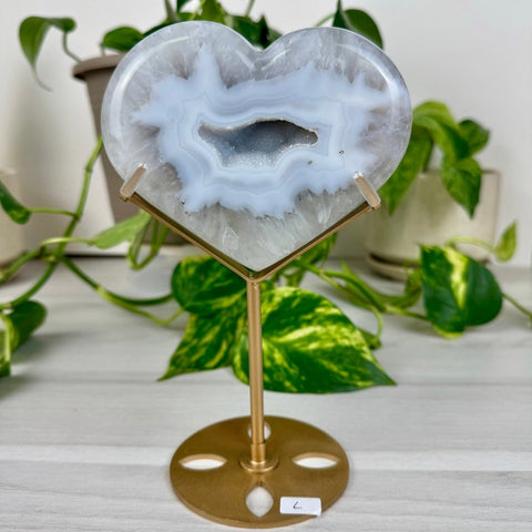 Druzy Agate Heart with Custom Stand L 12 - Kenna's Crystals from TikTok