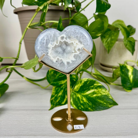 Druzy Agate Heart with Custom Stand L2 38 - Kenna's Crystals from TikTok