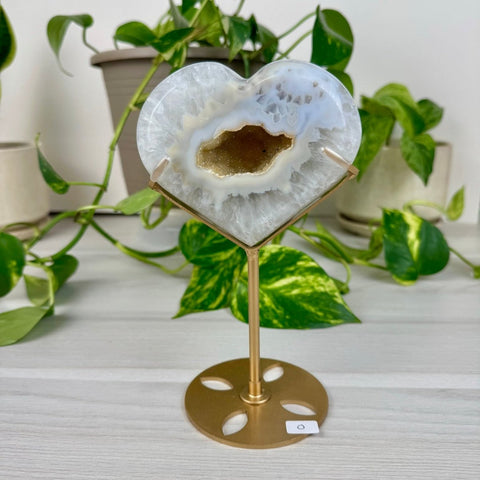 Druzy Agate Heart with Custom Stand O 15 - Kenna's Crystals from TikTok