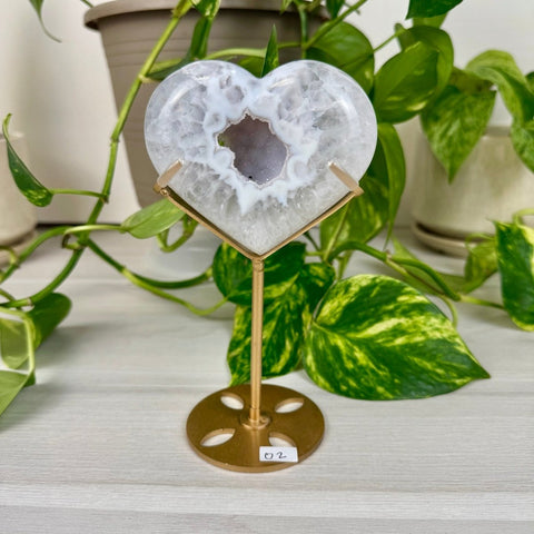 Druzy Agate Heart with Custom Stand O2 41 - Kenna's Crystals from TikTok