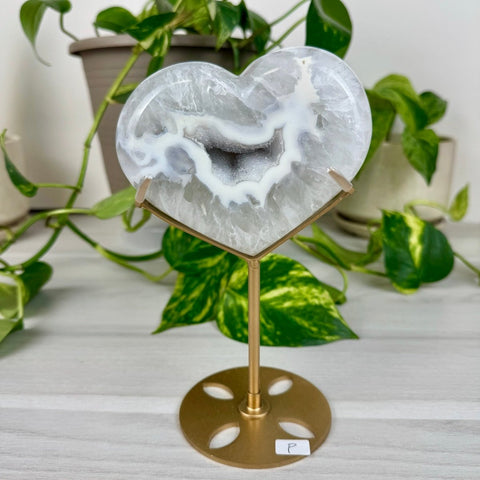 Druzy Agate Heart with Custom Stand P 16 - Kenna's Crystals from TikTok