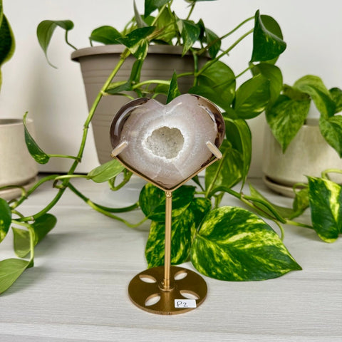 Druzy Agate Heart with Custom Stand P2 42 - Kenna's Crystals from TikTok