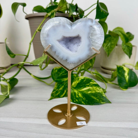 Druzy Agate Heart with Custom Stand Q 17 - Kenna's Crystals from TikTok