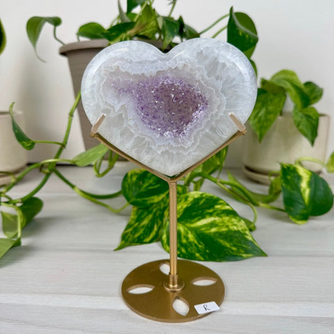 Druzy Agate Heart with Custom Stand R 18 - Kenna's Crystals from TikTok