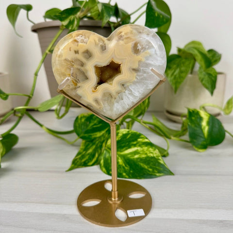 Druzy Agate Heart with Custom Stand T 20 - Kenna's Crystals from TikTok