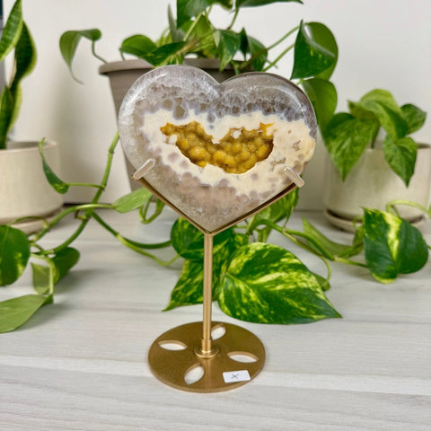 Druzy Agate Heart with Custom Stand X 24 - Kenna's Crystals from TikTok