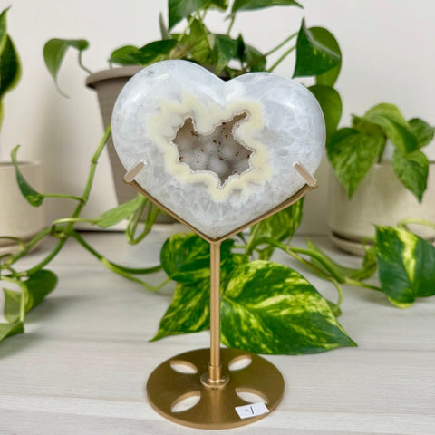 Druzy Agate Heart with Custom Stand Y 25 - Kenna's Crystals from TikTok