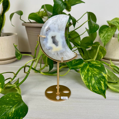 Druzy Agate Moon with Custom Stand B2 28 - Kenna's Crystals from TikTok