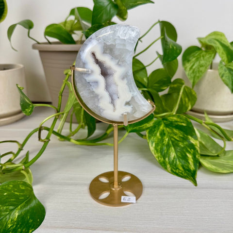 Druzy Agate Moon with Custom Stand E2 31 - Kenna's Crystals from TikTok