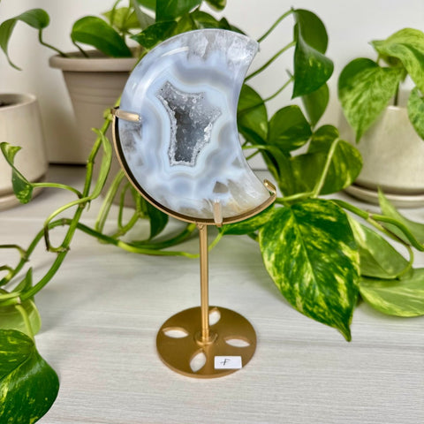 Druzy Agate Moon with Custom Stand F 8 - Kenna's Crystals from TikTok