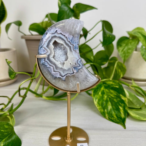 Druzy Agate Moon with Custom Stand M 1 - Kenna's Crystals from TikTok