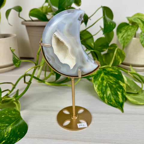 Druzy Agate Moon with Custom Stand M2 39 - Kenna's Crystals from TikTok