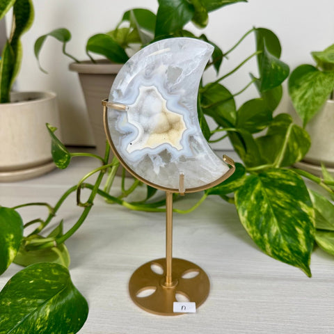 Druzy Agate Moon with Custom Stand N 15 - Kenna's Crystals from TikTok