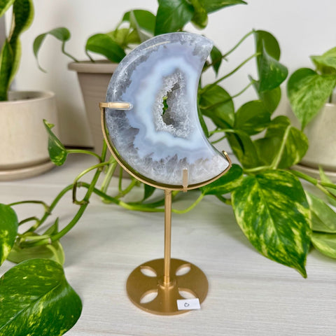 Druzy Agate Moon with Custom Stand O 16 - Kenna's Crystals from TikTok