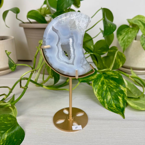 Druzy Agate Moon with Custom Stand P 17 - Kenna's Crystals from TikTok