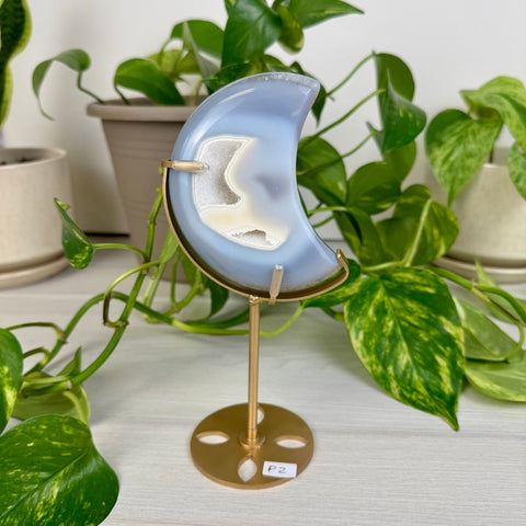 Druzy Agate Moon with Custom Stand P2 42 - Kenna's Crystals from TikTok