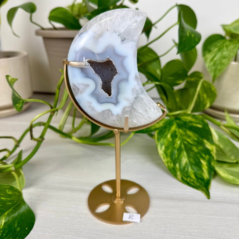 Druzy Agate Moon with Custom Stand R 2 - Kenna's Crystals from TikTok
