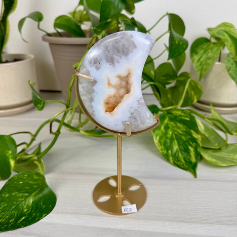Druzy Agate Moon with Custom Stand R2 44 - Kenna's Crystals from TikTok