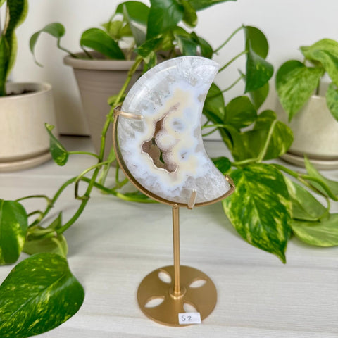 Druzy Agate Moon with Custom Stand S2 45 - Kenna's Crystals from TikTok