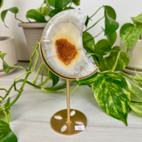 Druzy Agate Moon with Custom Stand U 21 - Kenna's Crystals from TikTok