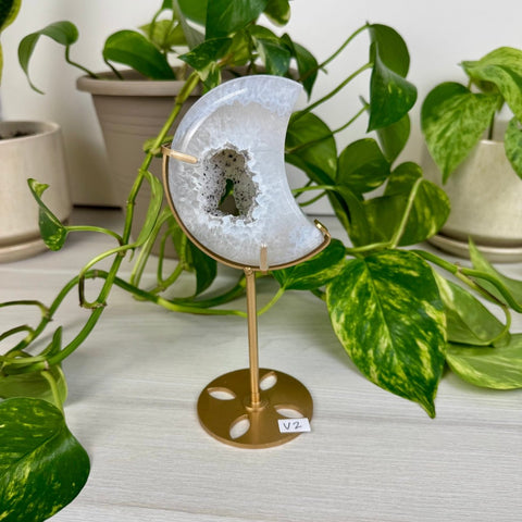 Druzy Agate Moon with Custom Stand V2 48 - Kenna's Crystals from TikTok