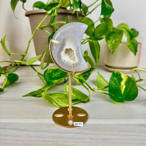 Druzy Agate Moon with Custom Stand W2 49 - Kenna's Crystals from TikTok