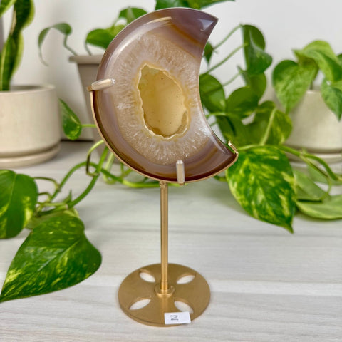 Druzy Agate Moon with Custom Stand Z 26 - Kenna's Crystals from TikTok