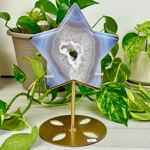 Druzy Agate Star with Custom Stand C 3 - Kenna's Crystals from TikTok