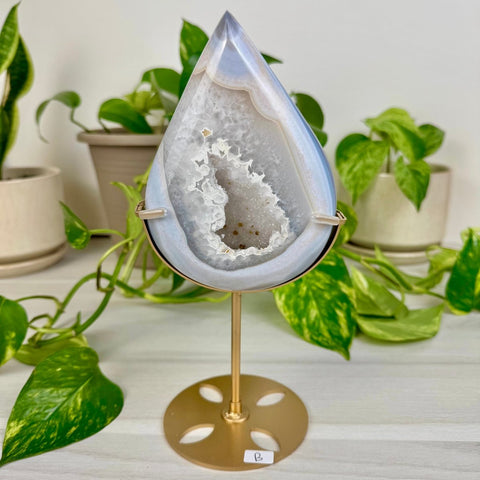 Druzy Agate Teardrop with Custom Stand B 2 - Kenna's Crystals from TikTok