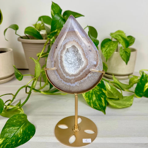 Druzy Agate Teardrop with Custom Stand C 3 - Kenna's Crystals from TikTok